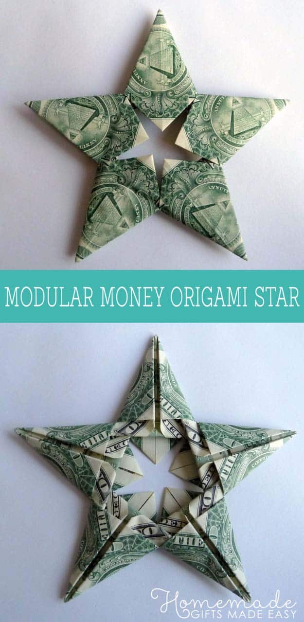 Best DIY Stocking Stuffer Ideas Ever - Cash! | Fun DIY Christmas Present Idea for Men, Women, Kids and Teens | How To Make Modular Money Origami Star