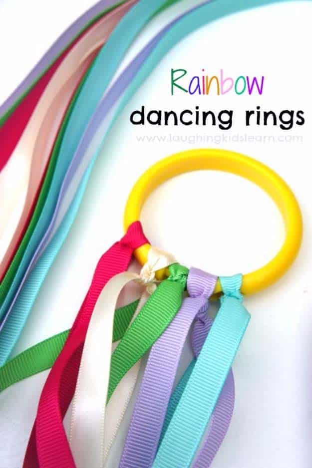 DIY Christmas Gifts for Kids - Homemade Christmas Presents for Children and Christmas Crafts for Kids | Toys, Dress Up Clothes, Dolls and Fun Games | Step by Step tutorials and instructions for cool gifts to make for boys and girls | Rainbow Dancing Ribbon Rings 