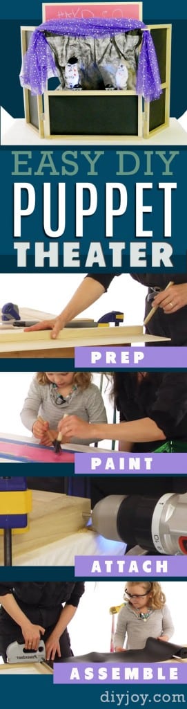 DIY Puppet Theater- DIY  Gifts for Kids - Homemade Presents for Children and Crafts for Kids  | How to Build a Puppet Theater |