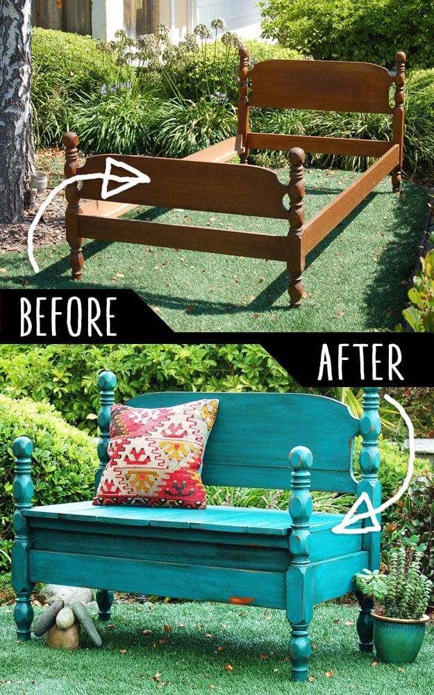 DIY Furniture Hacks | Bed Turned Into Bench | Cool Ideas for Creative Do It Yourself Furniture | Cheap Home Decor Ideas for Bedroom, Bathroom, Living Room, Kitchen - http://diyjoy.com/diy-furniture-hacks