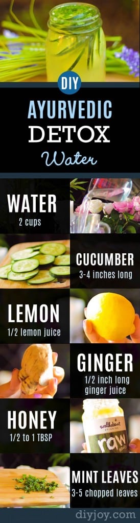 Ayurvedic Detox Water Recipe Promotes Healthy Body, Clear Skin, Weight Loss and Flat Belly, Anti-Aging | Healthy Recipes by DIY Joy Crafts http://diyjoy.com/ayurvedic-detox-water-weight-loss-anti-aging-recipe