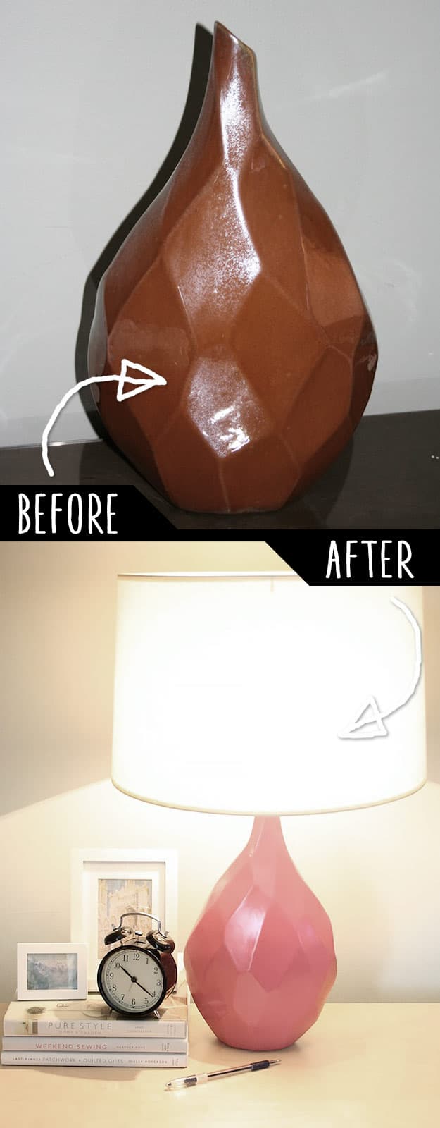 DIY Furniture Hacks | Old Unused Vase into an Adorable Table Lamp | Cool Ideas for Creative Do It Yourself Furniture | Cheap Home Decor Ideas for Bedroom, Bathroom, Living Room, Kitchen - http://diyjoy.com/diy-furniture-hacks