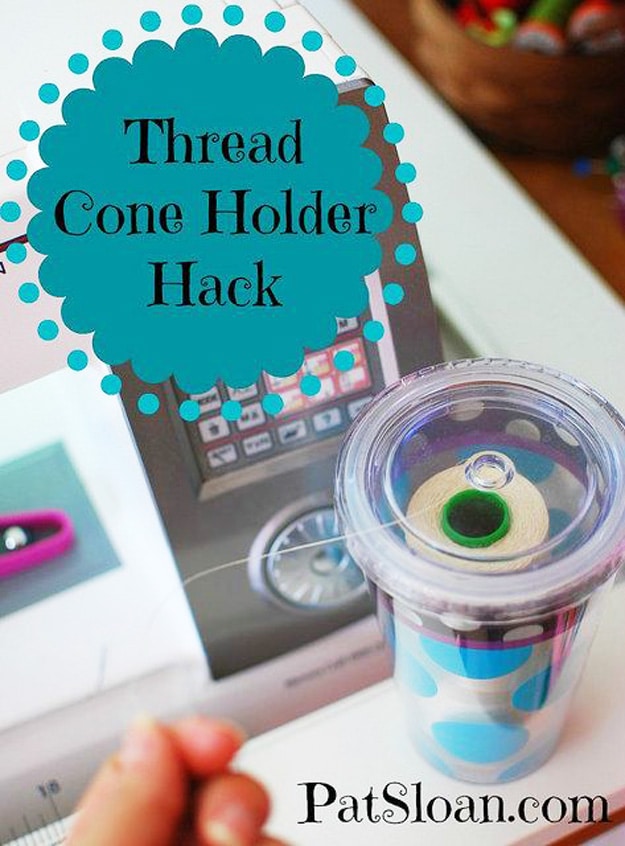 Sewing Hacks | Best Tips and Tricks for Sewing Patterns, Projects, Machines, Hand Sewn Items. Clever Ideas for Beginners and Even Experts | Thread Cone Holder Hack 