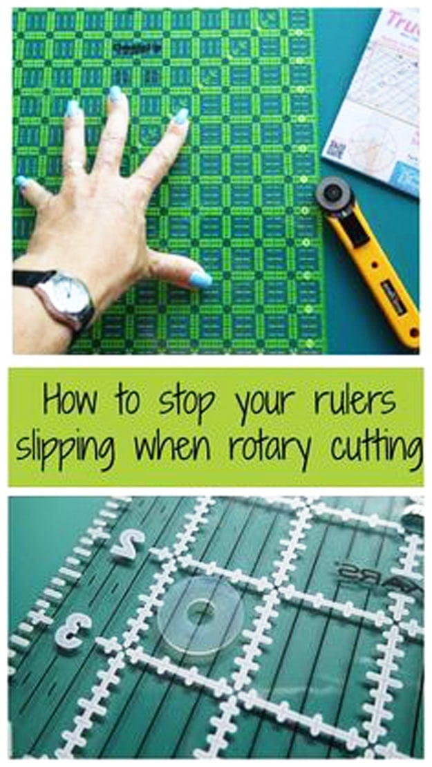 Sewing Hacks | Best Tips and Tricks for Sewing Patterns, Projects, Machines, Hand Sewn Items. Clever Ideas for Beginners and Even Experts | TrueGrips Non-slip pads for rulers 
