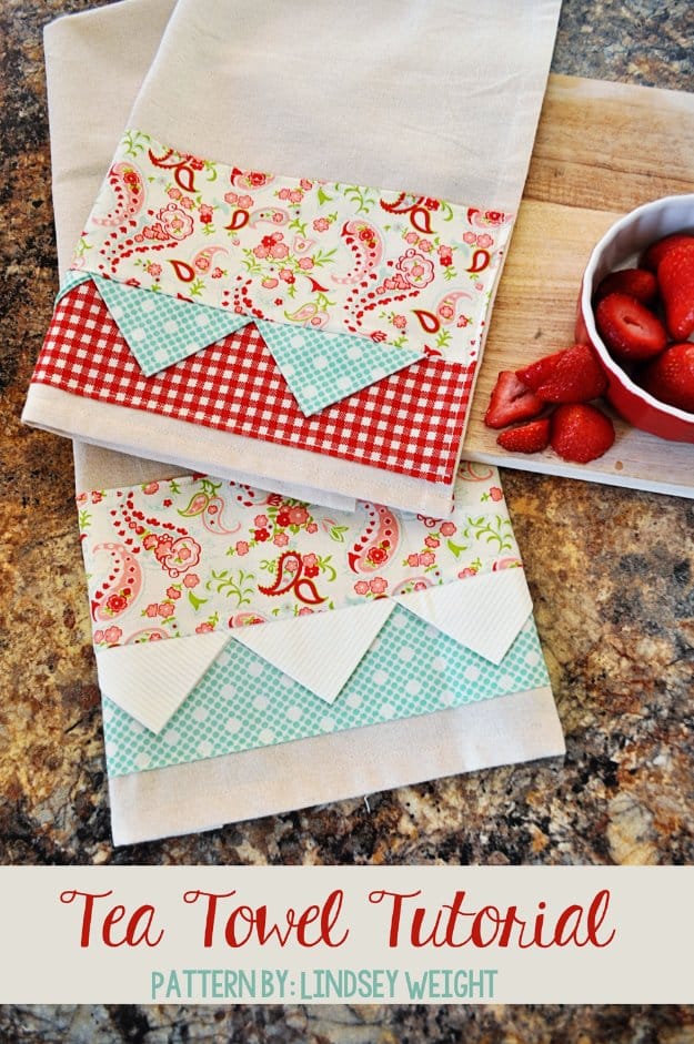 DIY Sewing Gift Ideas for Adults and Kids, Teens, Women, Men and Baby - Adorable Tea Towel - Cute and Easy DIY Sewing Projects Make Awesome Presents for Mom, Dad, Husband, Boyfriend, Children #sewing #diygifts #sewingprojects