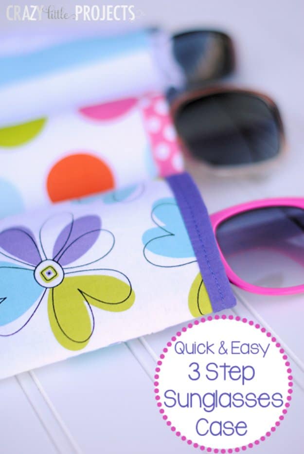 DIY Sewing Gift Ideas for Adults and Kids, Teens, Women, Men and Baby - Easy Sunglasses case - Cute and Easy DIY Sewing Projects Make Awesome Presents for Mom, Dad, Husband, Boyfriend, Children #sewing #diygifts #sewingprojects