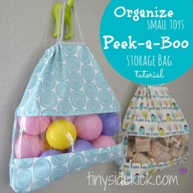 Easy Sewing Projects to Sell - Peek-a-Boo Toy storage Bags - DIY Sewing Ideas for Your Craft Business. Make Money with these Simple Gift Ideas, Free Patterns #sewing #crafts