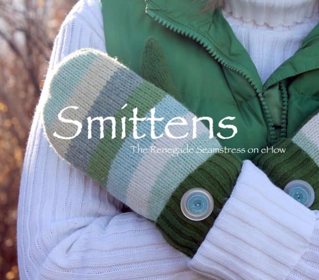 DIY Sewing Gift Ideas for Adults and Kids, Teens, Women, Men and Baby - Sweater Mittens - Cute and Easy DIY Sewing Projects Make Awesome Presents for Mom, Dad, Husband, Boyfriend, Children #sewing #diygifts #sewingprojects
