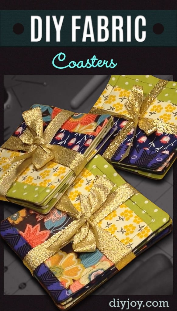 Easy DIY Sewing Projects for the Home - Homemade Fabric Coasters Make Awesome and Creative DIY Gifts for Mom or Dad, Christmas Presents for Friends.