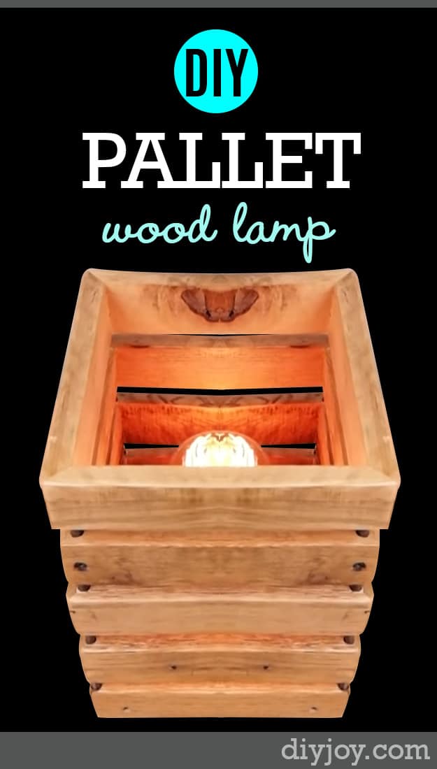 DIY Pallet Furniture Projects - Lighting from Wood Pallets - Handmade Pallet Lamp Tutorial - Cool Bedroom Furniture You Can Make On A Budget