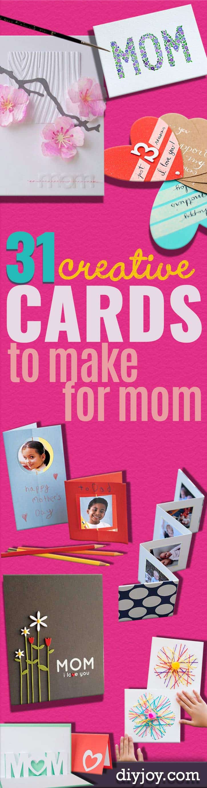 DIY Mothers Day Cards -Creative and Thoughtful Homemade Card Ideas for Mom - Step by Step Tutorials, Best Quotes, Handmade Projects