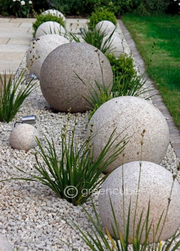 Creative Ways to Increase Curb Appeal on A Budget - DIY Concrete Garden Globes - Cheap and Easy Ideas for Upgrading Your Front Porch, Landscaping, Driveways, Garage Doors, Brick and Home Exteriors. Add Window Boxes, House Numbers, Mailboxes and Yard Makeovers http://diyjoy.com/diy-curb-appeal-ideas