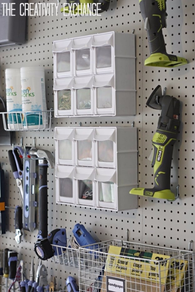 DIY Projects Your Garage Needs -DIY Garage Pegboard Storage System  - Do It Yourself Garage Makeover Ideas Include Storage, Organization, Shelves, and Project Plans for Cool New Garage Decor http://diyjoy.com/diy-projects-garage