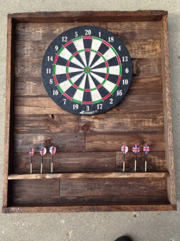 DIY Projects Your Garage Needs - DIY Pallet Dart Board - Do It Yourself Garage Makeover Ideas Include Storage, Organization, Shelves, and Project Plans for Cool New Garage Decor http://diyjoy.com/diy-projects-garage
