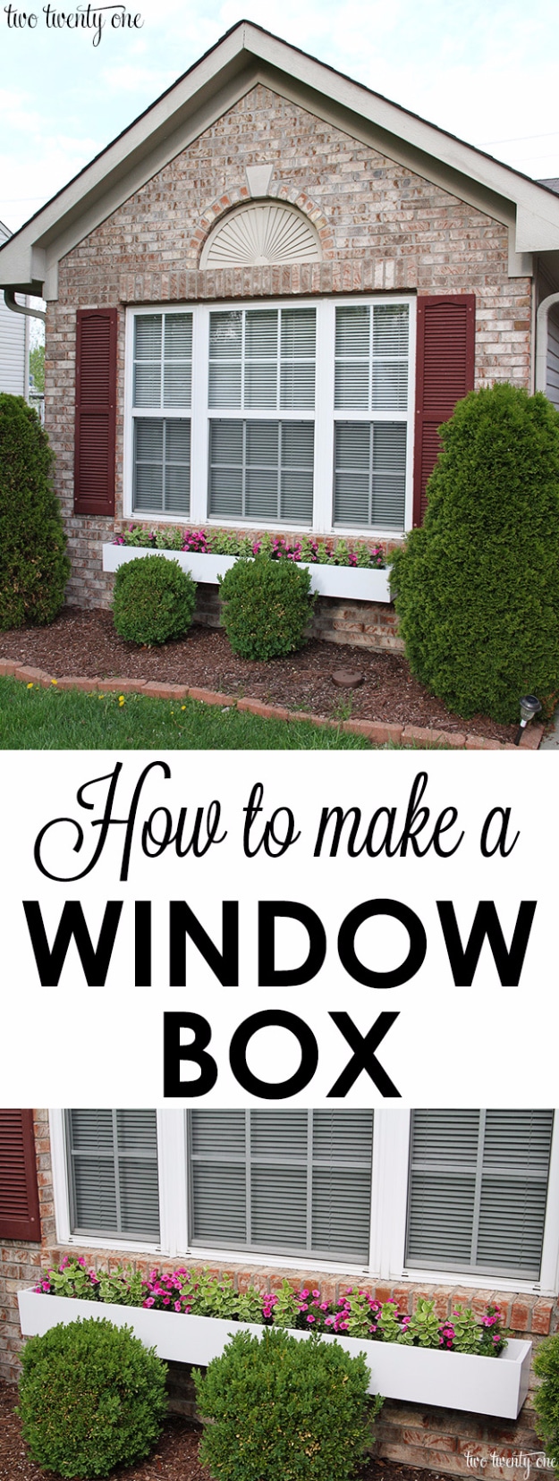 Creative Ways to Increase Curb Appeal on A Budget - DIY Window Box - Cheap and Easy Ideas for Upgrading Your Front Porch, Landscaping, Driveways, Garage Doors, Brick and Home Exteriors. Add Window Boxes, House Numbers, Mailboxes and Yard Makeovers http://diyjoy.com/diy-curb-appeal-ideas