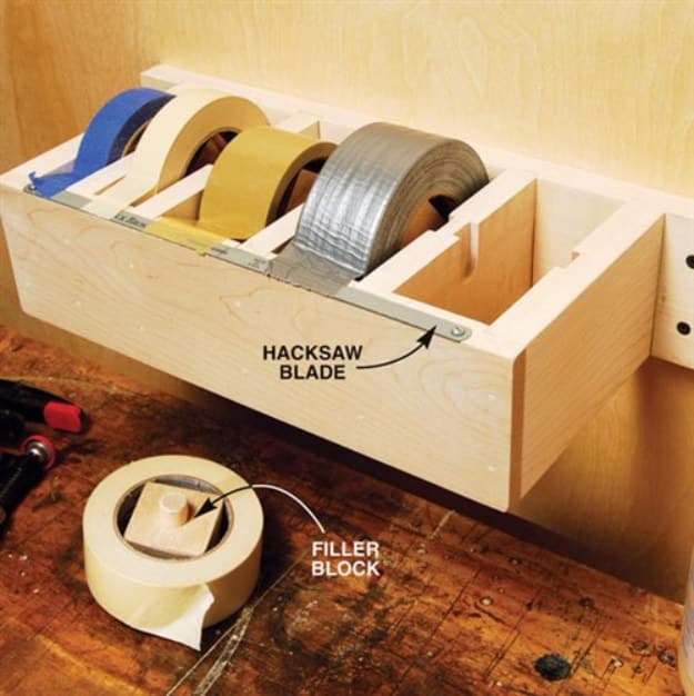 DIY Projects Your Garage Needs -Jumbo Tape Dispenser - Do It Yourself Garage Makeover Ideas Include Storage, Organization, Shelves, and Project Plans for Cool New Garage Decor http://diyjoy.com/diy-projects-garage
