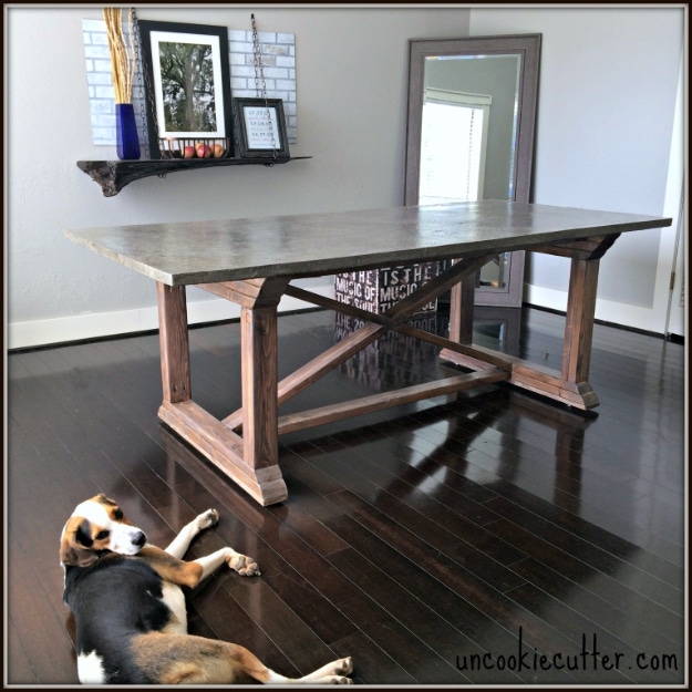 DIY Dining Room Table Projects - DIY Concrete Dining Table - Creative Do It Yourself Tables and Ideas You Can Make For Your Kitchen or Dining Area. Easy Step by Step Tutorials that Are Perfect For Those On A Budget http://diyjoy.com/diy-dining-room-table-projects