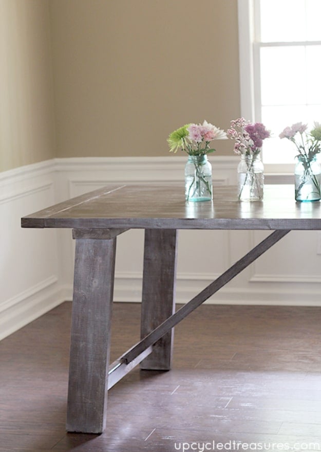 DIY Dining Room Table Projects - West Elm Inspired Dining Table - Creative Do It Yourself Tables and Ideas You Can Make For Your Kitchen or Dining Area. Easy Step by Step Tutorials that Are Perfect For Those On A Budget http://diyjoy.com/diy-dining-room-table-projects