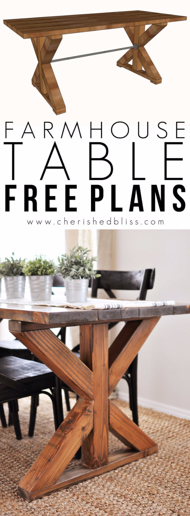 DIY Dining Room Table Projects - X Brace Farmhouse Table - Creative Do It Yourself Tables and Ideas You Can Make For Your Kitchen or Dining Area. Easy Step by Step Tutorials that Are Perfect For Those On A Budget http://diyjoy.com/diy-dining-room-table-projects
