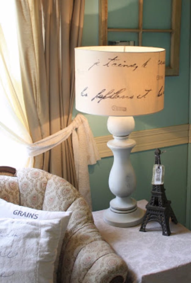 Shabby Chic Decor and Bedding Ideas - Love Letter Lamp - Rustic and Romantic Vintage Bedroom, Living Room and Kitchen Country Cottage Furniture and Home Decor Ideas. Step by Step Tutorials and Instructions 