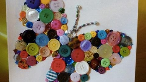 We All Love Butterflies And She Makes A Beautiful Butterfly Out Of Colorful Buttons! | DIY Joy Projects and Crafts Ideas