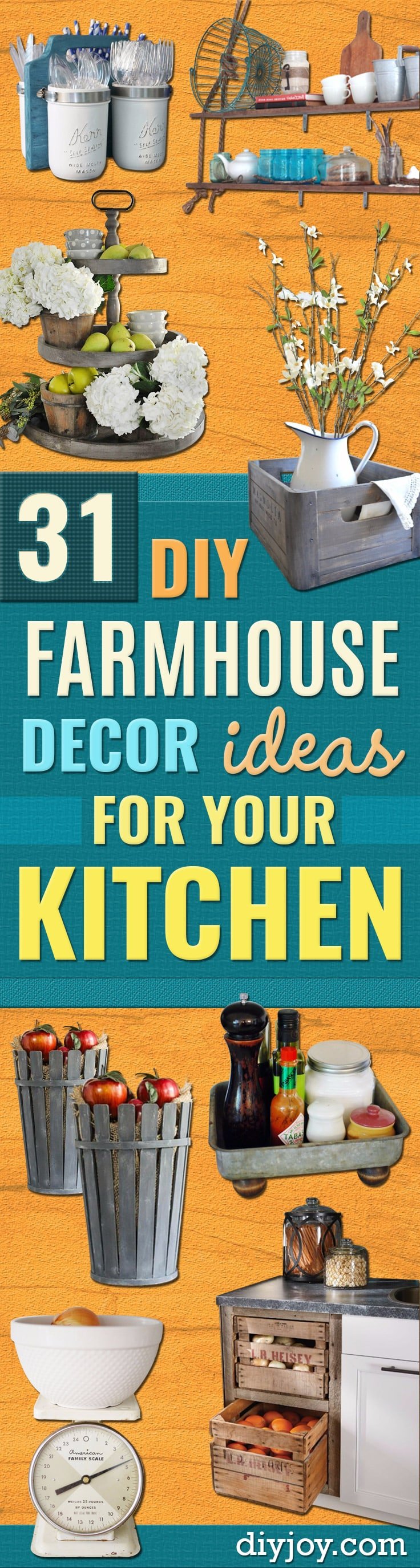 31 DIY Farmhouse Decor Ideas For Your Kitchen