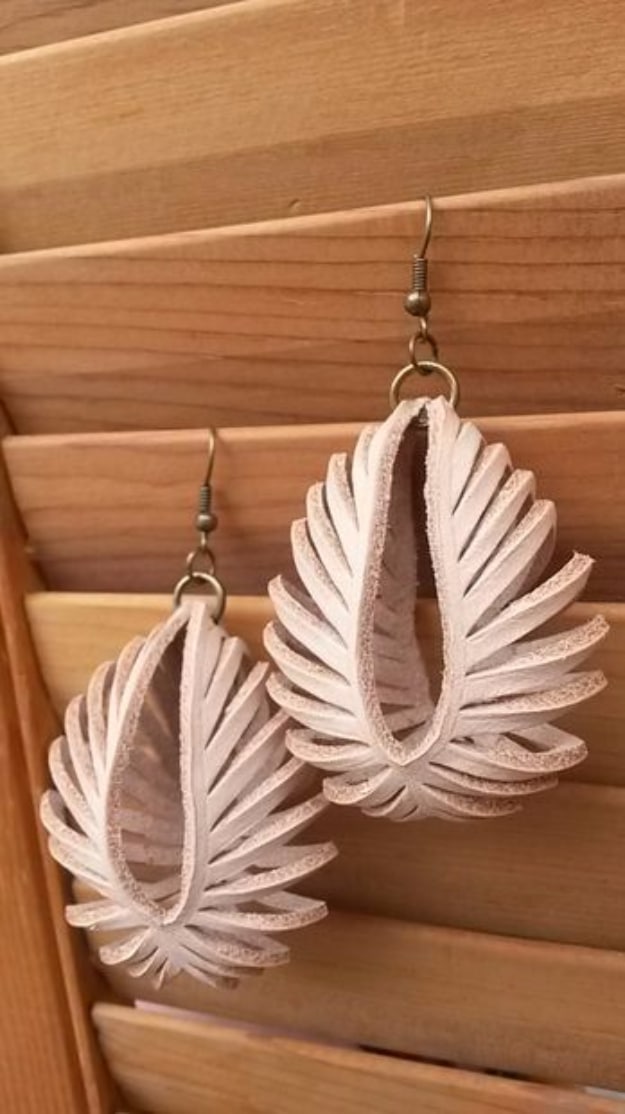 Creative Leather Crafts - Transformable Leather Sculpted Earrings - Best DIY Projects Made With Leather - Easy Handmade Do It Yourself Gifts and Fashion - Cool Crafts and DYI Leather Projects With Step by Step Tutorials http://diyjoy.com/diy-leather-crafts
