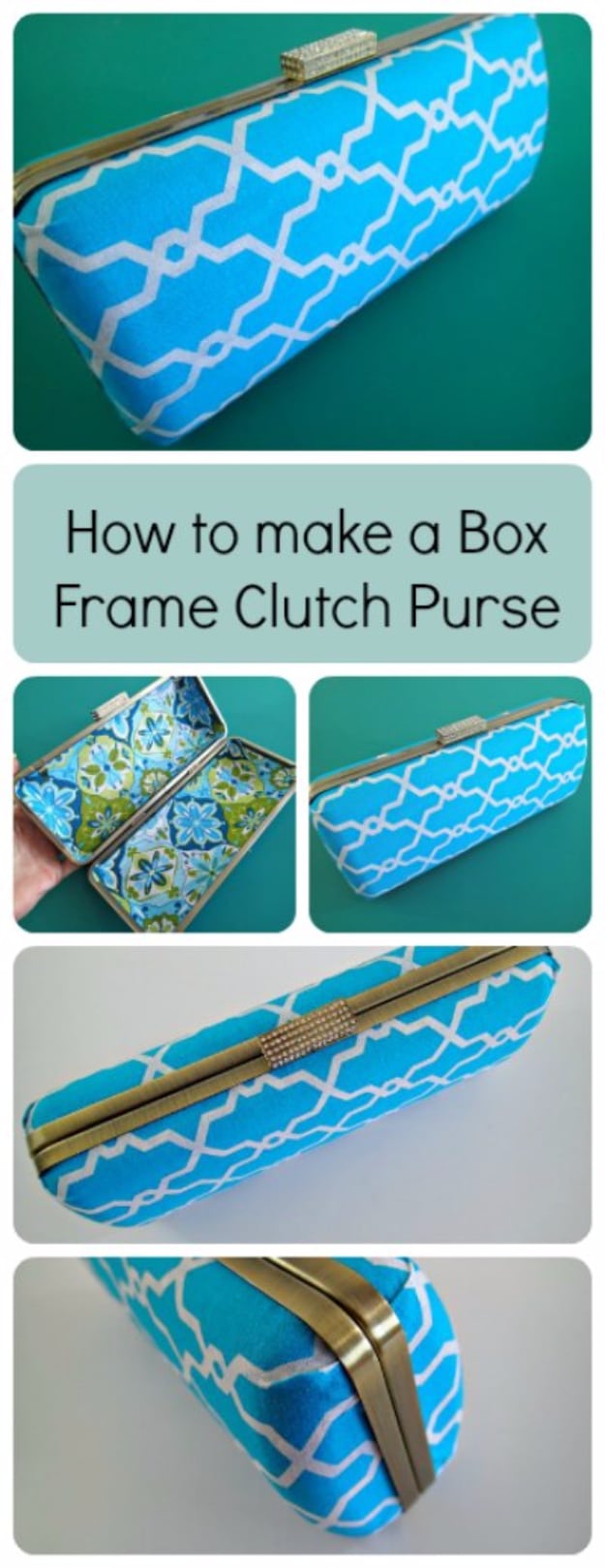 DIY Purses and Handbags - Box Frame Clutch Purse - Homemade Projects to Decorate and Make Purses - Add Paint, Glitter, Buttons and Bling To Your Hand Bags and Purse With These Easy Step by Step Tutorials - Boho, Modern, and Cool Fashion Ideas for Women and Teens #purses #diyclothes #handbags