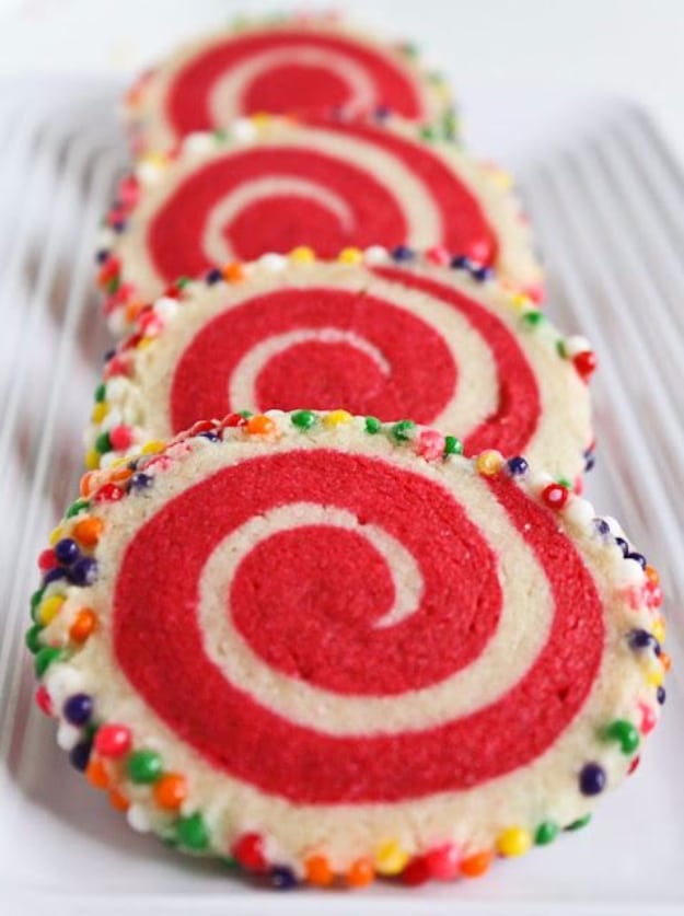 DIY Valentines Day Cookies - Colorful Spiral Cookies - Easy Cookie Recipes and Recipe Ideas for Valentines Day - Cute DIY Decorated Cookies for Kids, Homemade Box Cookies and Bouquet Ideas - Sugar Cookie Icing Tutorials With Step by Step Instructions - Quick, Cheap Valentine Gift Ideas for Him and Her #valentines