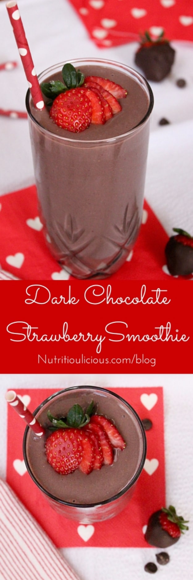 Healthy Smoothie Recipes - Dark Chocolate Strawberry Smoothie - Easy ideas perfect for breakfast, energy. Low calorie and high protein recipes for weightloss and to lose weight. Simple homemade recipe ideas that kids love. Quick EASY morning recipes before work and school, after workout #smoothies #healthy #smoothie #healthyrecipes #recipes