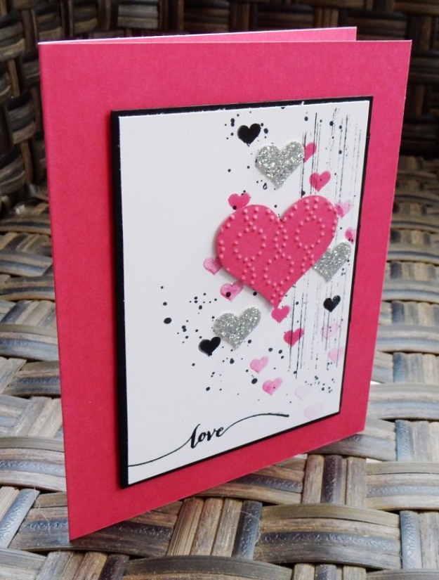 DIY Valentines Day Cards - Grunge Valentine's Card - Easy Handmade Cards for Him and Her, Kids, Freinds and Teens - Funny, Romantic, Printable Ideas for Making A Unique Homemade Valentine Card - Step by Step Tutorials and Instructions for Making Cute Valentine's Day Gifts #valentines