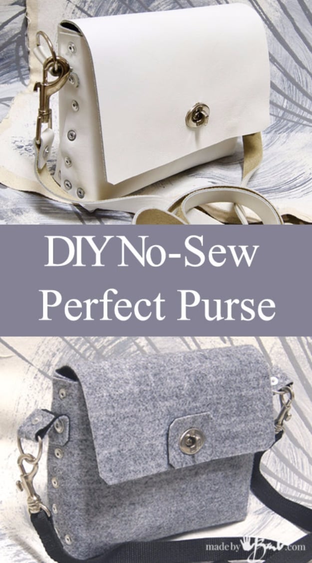DIY Purses and Handbags - No-Sew Perfect Little Purse - Homemade Projects to Decorate and Make Purses - Add Paint, Glitter, Buttons and Bling To Your Hand Bags and Purse With These Easy Step by Step Tutorials - Boho, Modern, and Cool Fashion Ideas for Women and Teens #purses #diyclothes #handbags