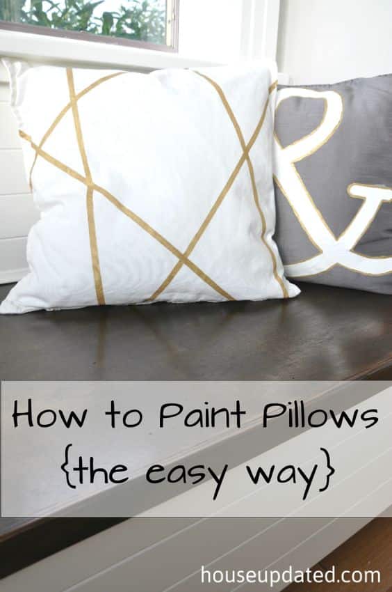 pillows paint diy pillowcases easy pillow throw painted gold fabric easily way sewing bedroom painting projects diyjoy collect tutorials miss