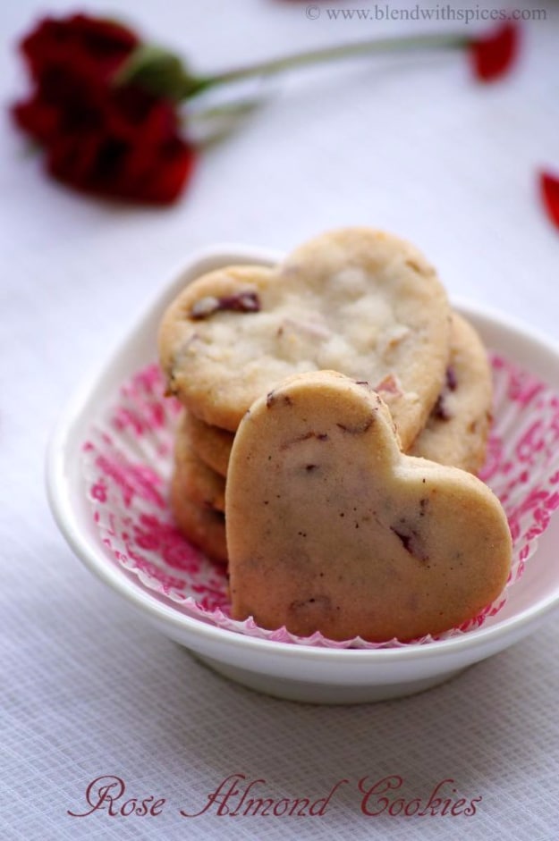 DIY Valentines Day Cookies - Rose Almond Cookies Recipe - Easy Cookie Recipes and Recipe Ideas for Valentines Day - Cute DIY Decorated Cookies for Kids, Homemade Box Cookies and Bouquet Ideas - Sugar Cookie Icing Tutorials With Step by Step Instructions - Quick, Cheap Valentine Gift Ideas for Him and Her #valentines