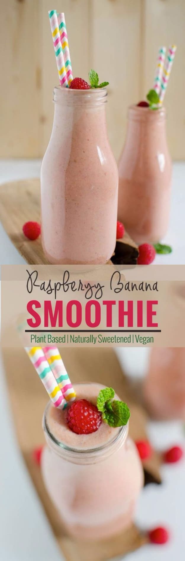 Healthy Smoothie Recipes - Super Easy Tasty Raspberry Banana Smoothie - Easy ideas perfect for breakfast, energy. Low calorie and high protein recipes for weightloss and to lose weight. Simple homemade recipe ideas that kids love. Quick EASY morning recipes before work and school, after workout #smoothies #healthy #smoothie #healthyrecipes #recipes