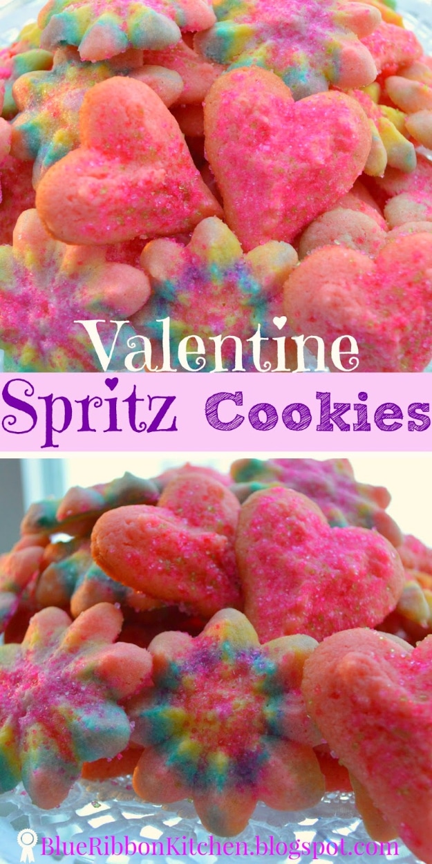 DIY Valentines Day Cookies - Valentine Spritz Cookies - Easy Cookie Recipes and Recipe Ideas for Valentines Day - Cute DIY Decorated Cookies for Kids, Homemade Box Cookies and Bouquet Ideas - Sugar Cookie Icing Tutorials With Step by Step Instructions - Quick, Cheap Valentine Gift Ideas for Him and Her #valentines