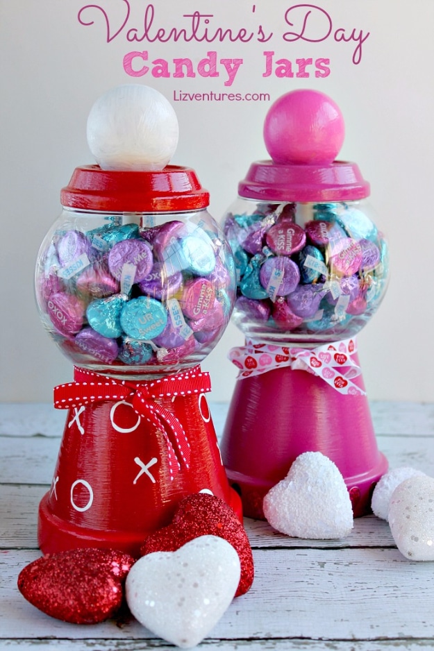 Best DIY Valentines Day Gifts - Valentines Day Candy Jars - Cute Mason Jar Valentines Day Gifts and Crafts for Him and Her | Boyfriend, Girlfriend, Mom and Dad, Husband or Wife, Friends - Easy DIY Ideas for Valentines Day for Homemade Gift Giving and Room Decor | Creative Home Decor and Craft Projects for Teens, Teenagers, Kids and Adults 