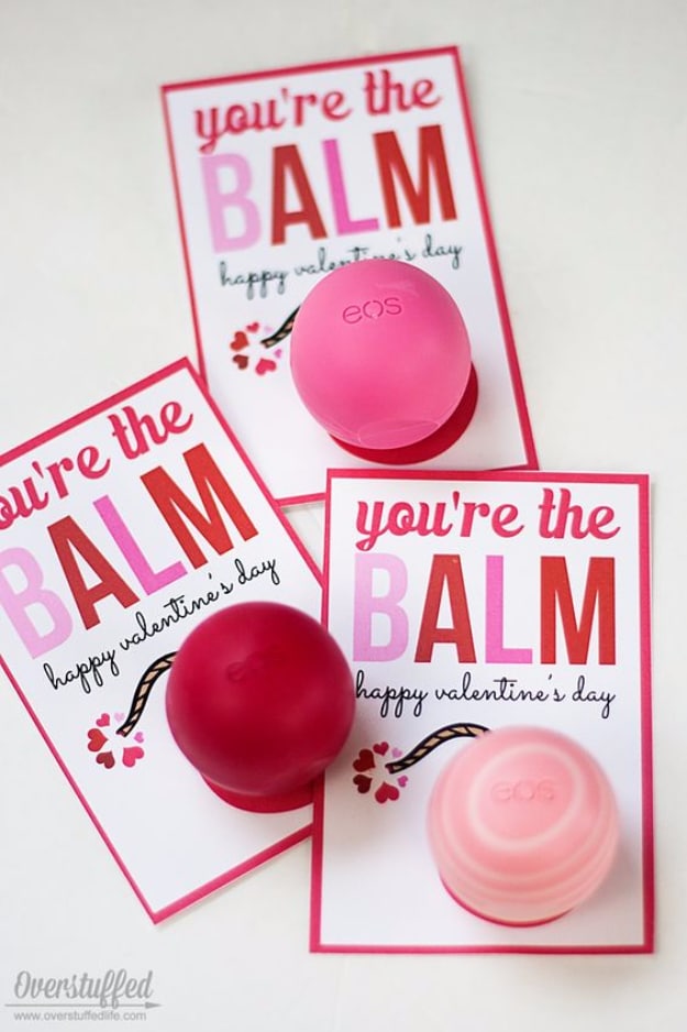 DIY Valentines Day Cards - You're the Balm Valentine Card - Easy Handmade Cards for Him and Her, Kids, Freinds and Teens - Funny, Romantic, Printable Ideas for Making A Unique Homemade Valentine Card - Step by Step Tutorials and Instructions for Making Cute Valentine's Day Gifts #valentines