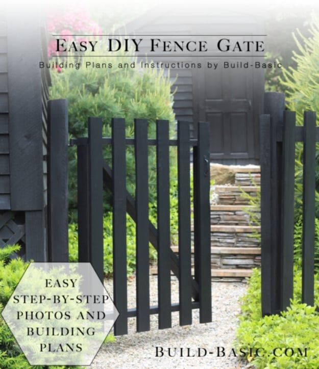 DIY Fences and Gates - Easy DIY Fence Gate - How To Make Easy Fence and Gate Project for Backyard and Home - Step by Step Tutorial and Ideas for Painting, Updating and Making Fences and DIY Gate - Cool Outdoors and Yard Projects 