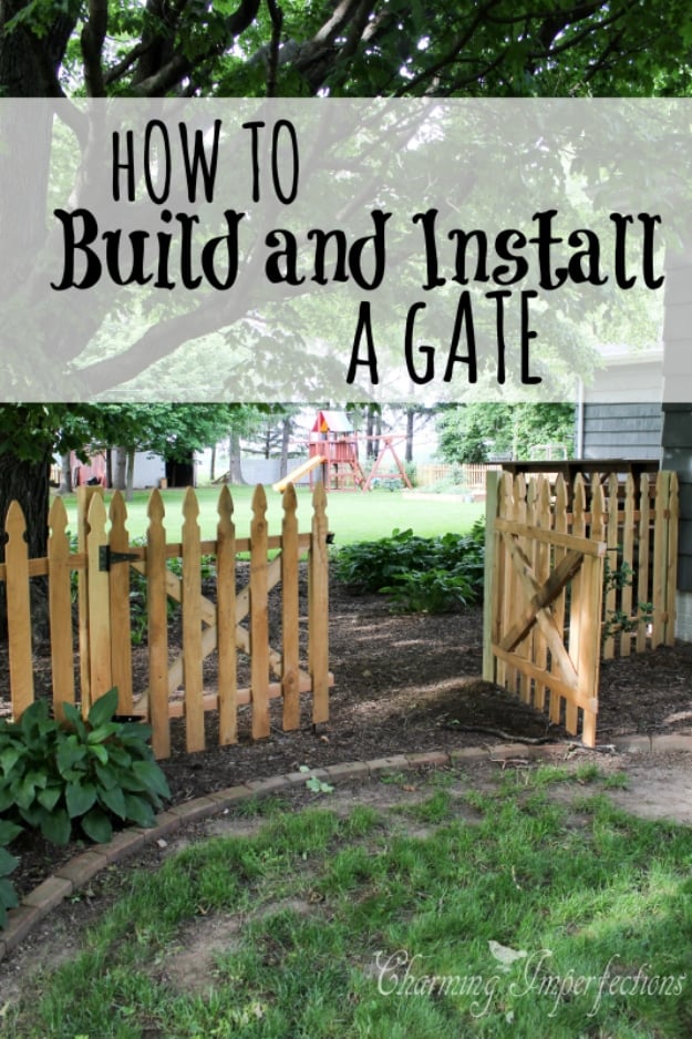 DIY Fences and Gates - Low Picket Fence - How To Make Easy Fence and Gate Project for Backyard and Home - Step by Step Tutorial and Ideas for Painting, Updating and Making Fences and DIY Gate - Cool Outdoors and Yard Projects 