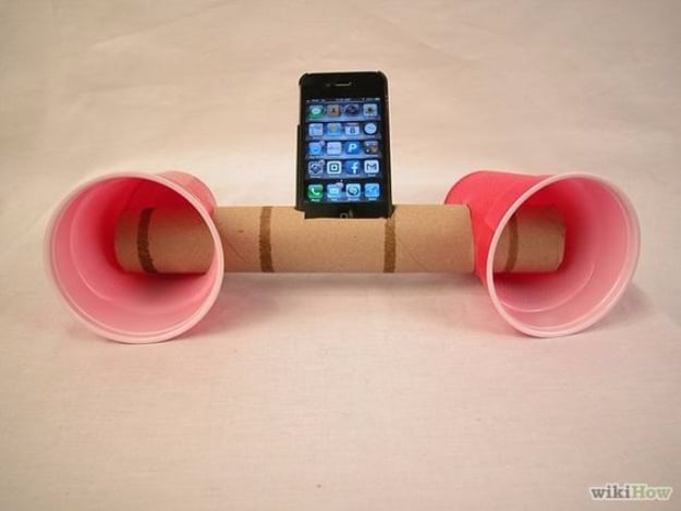 DIY Phone Hacks - Paper Cup Iphone Speakers - Cool Tips and Tricks for Phones, Headphones and iPhone How To - Make Speakers, Change Settings, Know Secrets You Can Do With Your Phone By Learning This Cool Stuff - DIY Projects and Crafts for Men and Women http://diyjoy.com/diy-iphone-hacks