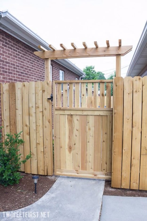 DIY Fences and Gates - Pergola Gate - How To Make Easy Fence and Gate Project for Backyard and Home - Step by Step Tutorial and Ideas for Painting, Updating and Making Fences and DIY Gate - Cool Outdoors and Yard Projects 