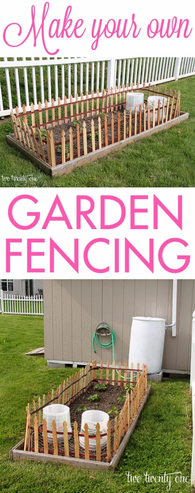 DIY Fences and Gates - Simple Garden Fence - How To Make Easy Fence and Gate Project for Backyard and Home - Step by Step Tutorial and Ideas for Painting, Updating and Making Fences and DIY Gate - Cool Outdoors and Yard Projects 