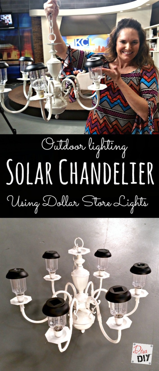 DIY Solar Powered Projects - Solar Chandelier - Easy Solar Crafts and DYI Ideas for Making Solar Power Things You Can Use To Save Energy - Step by Step Tutorials for Making Things Without Batteries - DIY Projects and Crafts for Men and Women 