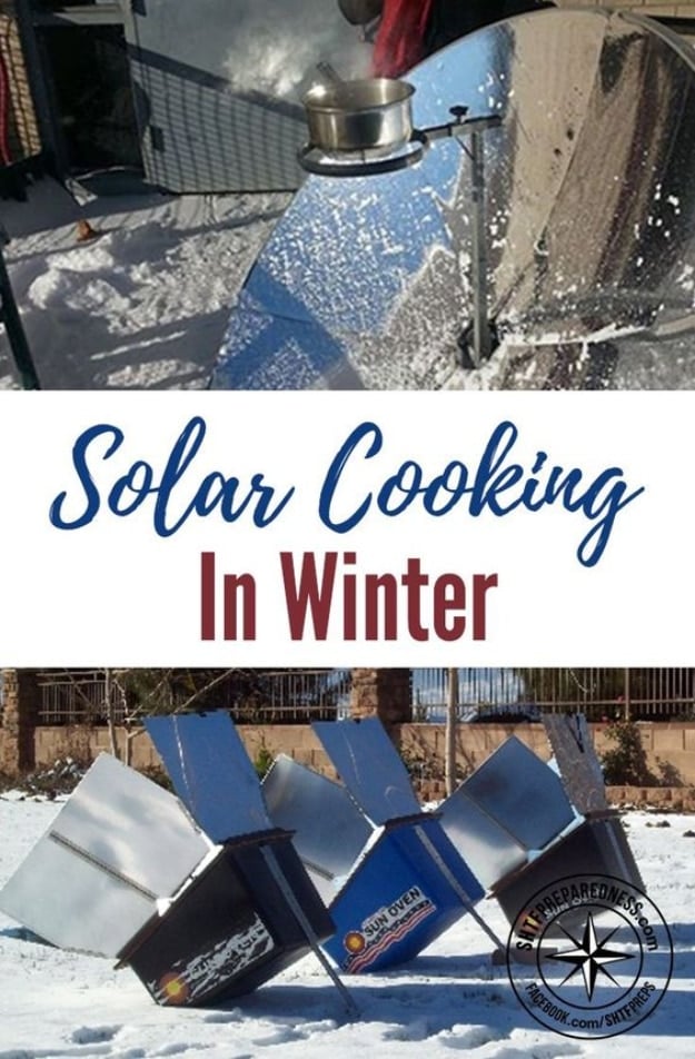 DIY Solar Powered Projects - Solar Cooking In Winter - Easy Solar Crafts and DYI Ideas for Making Solar Power Things You Can Use To Save Energy - Step by Step Tutorials for Making Things Without Batteries - DIY Projects and Crafts for Men and Women 