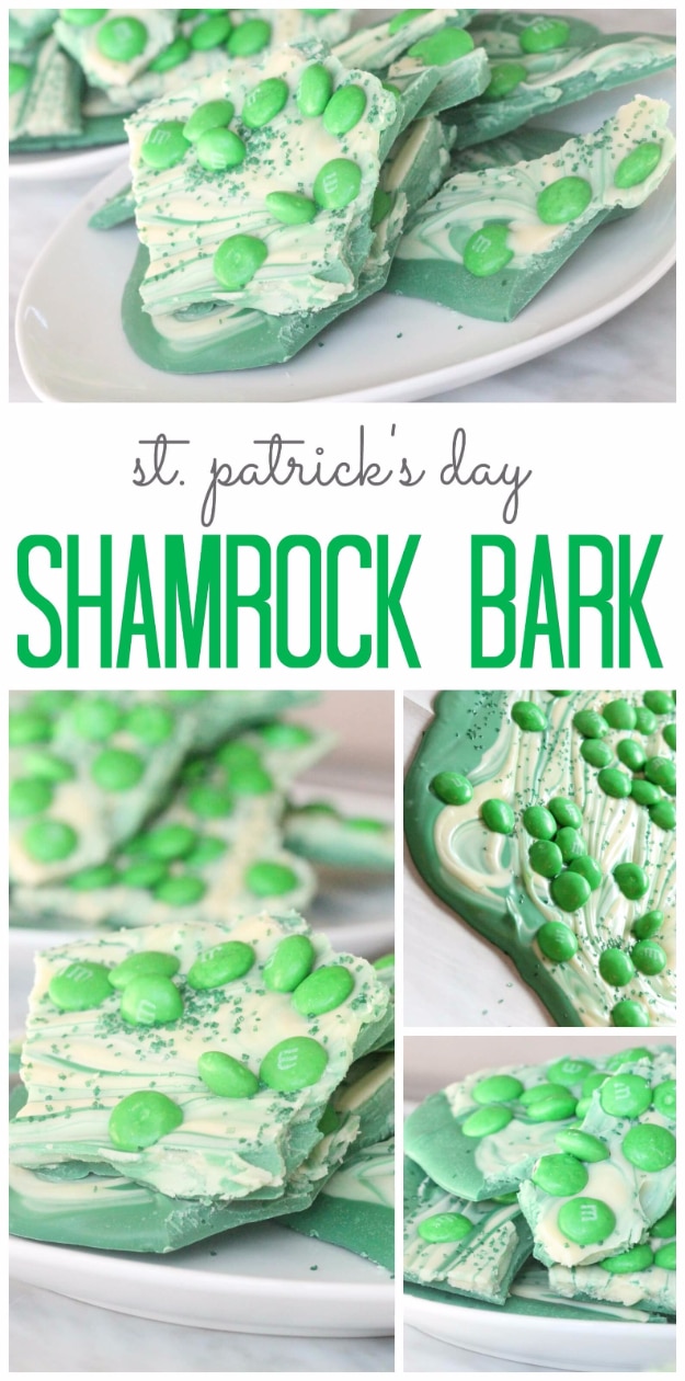 DIY St Patricks Day Ideas - St. Patrick’s Day Shamrock Bark - Food and Best Recipes, Decorations and Home Decor, Party Ideas - Cupcakes, Drinks, Festive St Patrick Day Parties With these Easy, Quick and Cool Crafts and DIY Projects http://diyjoy.com/st-patricks-day-ideas