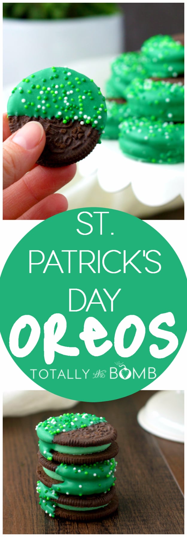 DIY St Patricks Day Ideas - St. Patrick's Day Oreos - Food and Best Recipes, Decorations and Home Decor, Party Ideas - Cupcakes, Drinks, Festive St Patrick Day Parties With these Easy, Quick and Cool Crafts and DIY Projects http://diyjoy.com/st-patricks-day-ideas
