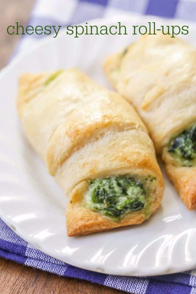 Best Easter Dinner Recipes - Cheesy Spinach Roll-Ups - Easy Recipe Ideas for Easter Dinners and Holiday Meals for Families - Side Dishes, Slow Cooker Recipe Tutorials, Main Courses, Traditional Meat, Vegetable and Dessert Ideas - Desserts, Pies, Cakes, Ham and Beef, Lamb - DIY Projects and Crafts by DIY JOY 