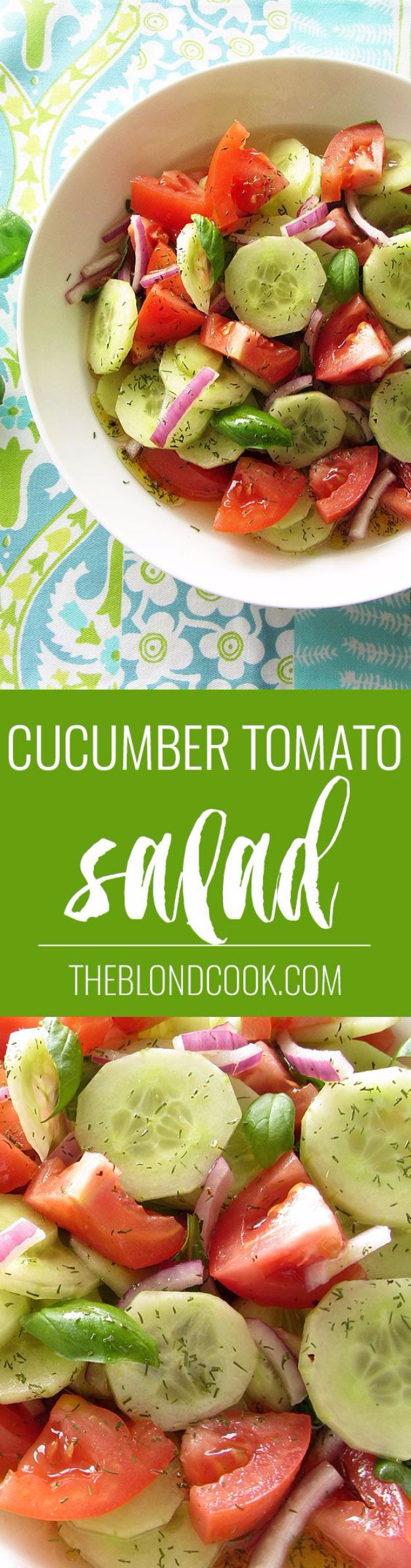 Best Easter Dinner Recipes - Cucumber Tomato Salad - Easy Recipe Ideas for Easter Dinners and Holiday Meals for Families - Side Dishes, Slow Cooker Recipe Tutorials, Main Courses, Traditional Meat, Vegetable and Dessert Ideas - Desserts, Pies, Cakes, Ham and Beef, Lamb - DIY Projects and Crafts by DIY JOY 