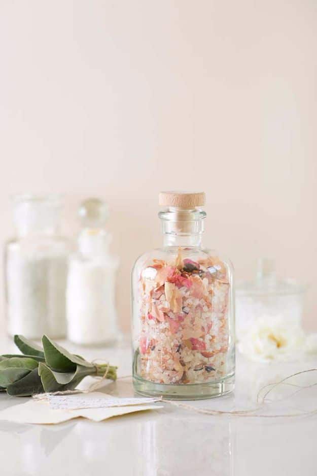 DIY Mothers Day Gift Ideas - DIY Floral Bath Salts - Homemade Gifts for Moms - Crafts and Do It Yourself Home Decor, Accessories and Fashion To Make For Mom - Mothers Love Handmade Presents on Mother's Day - DIY Projects and Crafts by DIY JOY 
